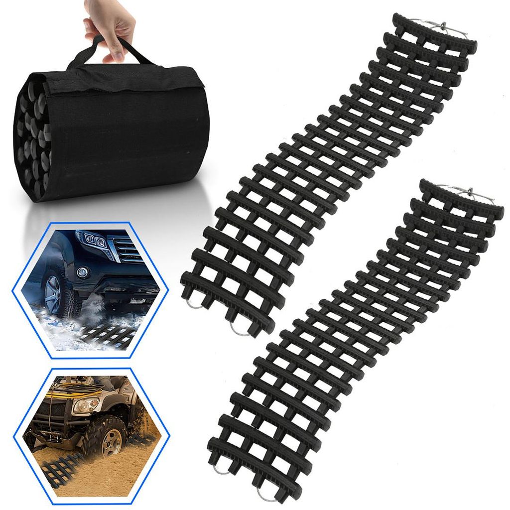 Vigevee 2 Stück Anfahrhilfe Traktionshilfe Traktionsmatte mit Tragetasche Auto LKW PKW Grippmatte Reifen Gripmatte Rad Winter