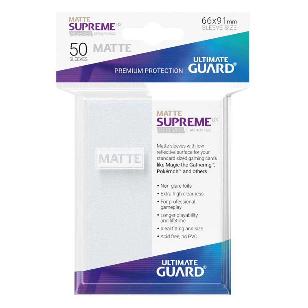 Supreme UX Sleeves Standard Matte Light Green 80 Stück Hüllen Ultimate Guard 