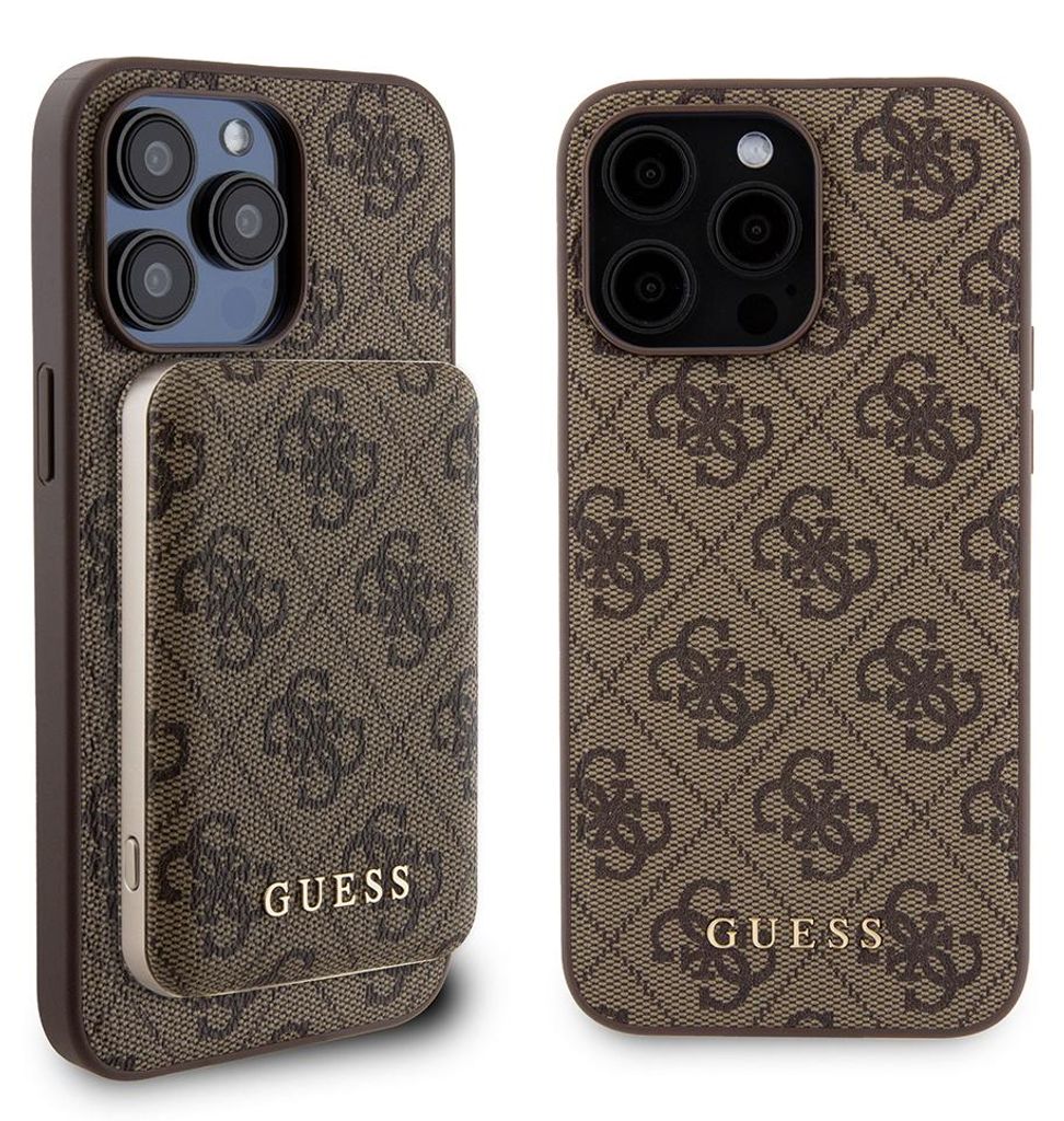 Guess Bundle Pack MagSafe 4G Metall Gold Logo - Etui Set + Produktbild 