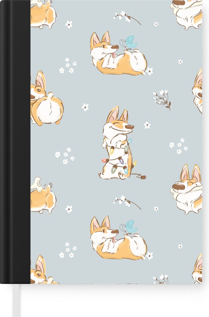 MuchoWow Notizbuch Tagebuch Haushaltsbuch Notebook A5 Muster - Hund - Corgi - Jungen - Mädchen - Kinder - Kinder - Notizblock - Notizheft - Note...