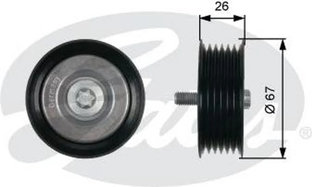 Poulie de renvoi renforcée GATES T36438 compatible Mercedes OE 0002021619