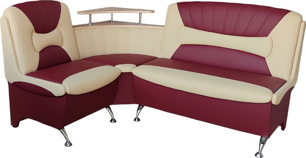 Eckbank Arabika 173 x 128cm Sitzbank in bordeaux-beige Kunstleder mit Ablage Stauraum