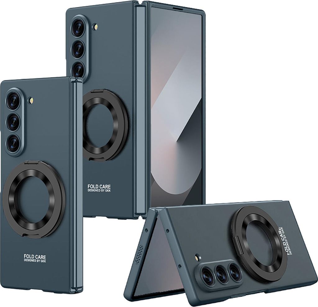 Schutzhülle für Samsung Galaxy Z Fold 7, integrierter Displayschutz, Magnetischer Ständer, PC Vollständige Handyhülle Grün