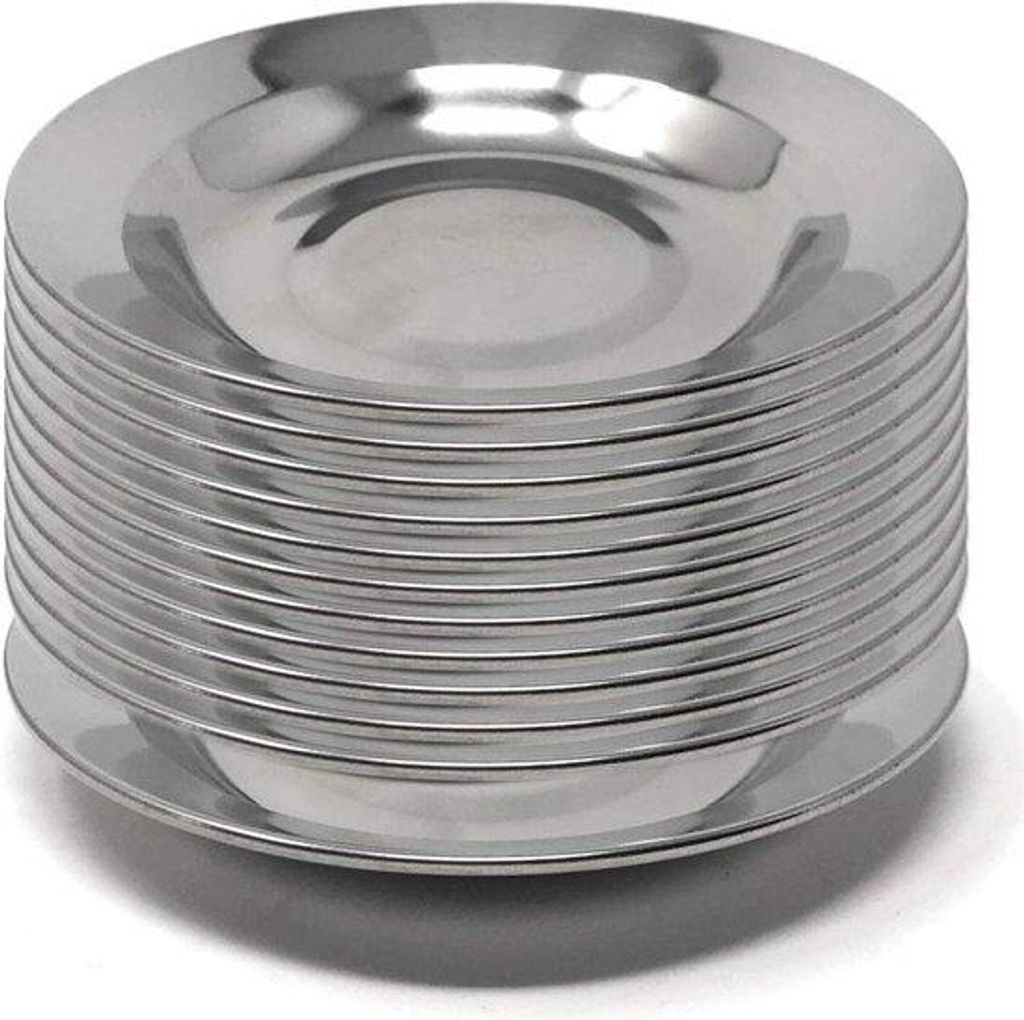 Miniservicebrett für Aperitif, 6er Set, Edelstahl, 10cm