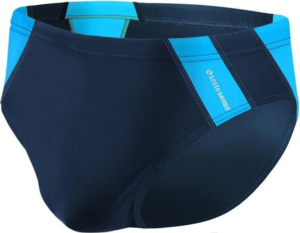 Sesto Senso Herren Bade-Slips - Schnelltrocknend, Komfortabel, Poliamid-Elasthan Material, Ideal für Schwimmbad und Strand, Kontrastfarbener Bund,...