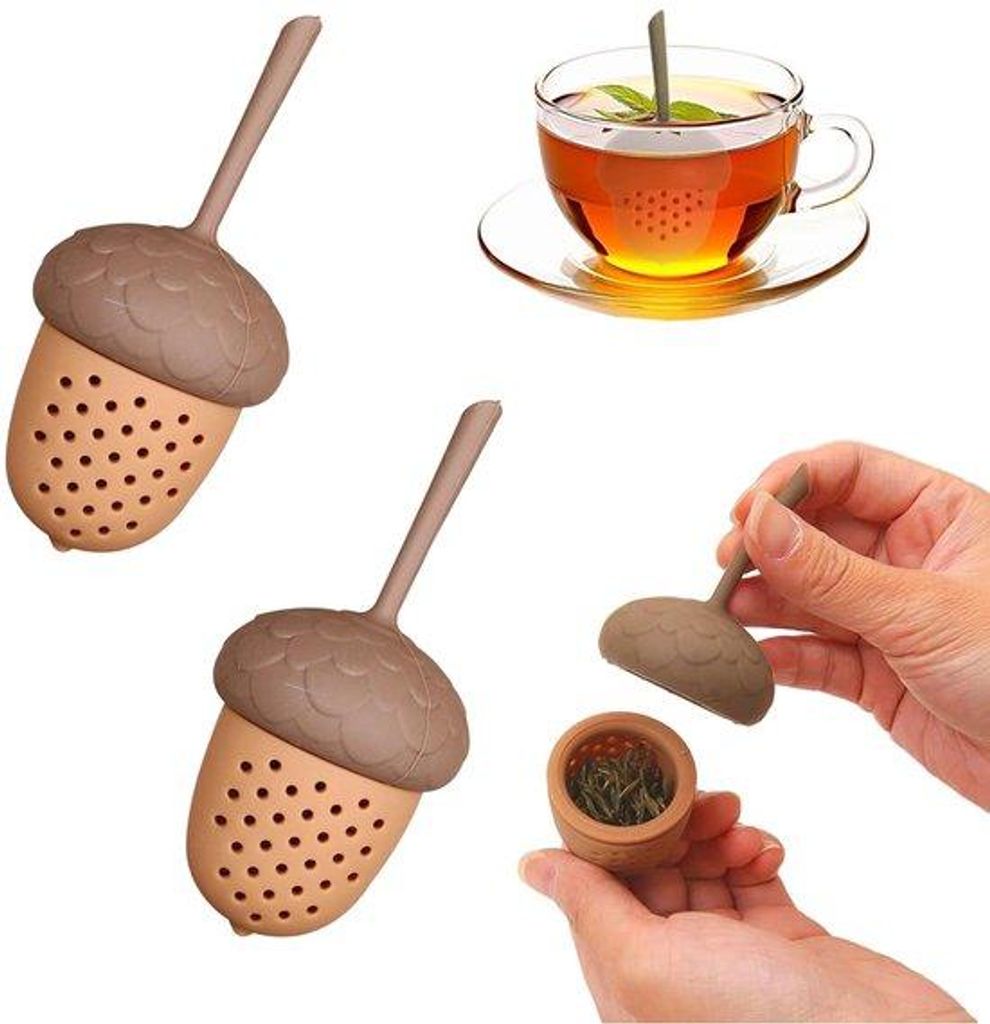 Silikonisches, kreatives, wiederverwendbares Teefilter für lose Teeblätter, braun