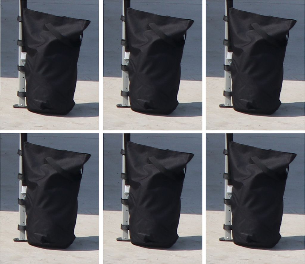 Kronenburg Pavillon Gewichte 6er Set in schwarz – mit Sand, Produktbild 