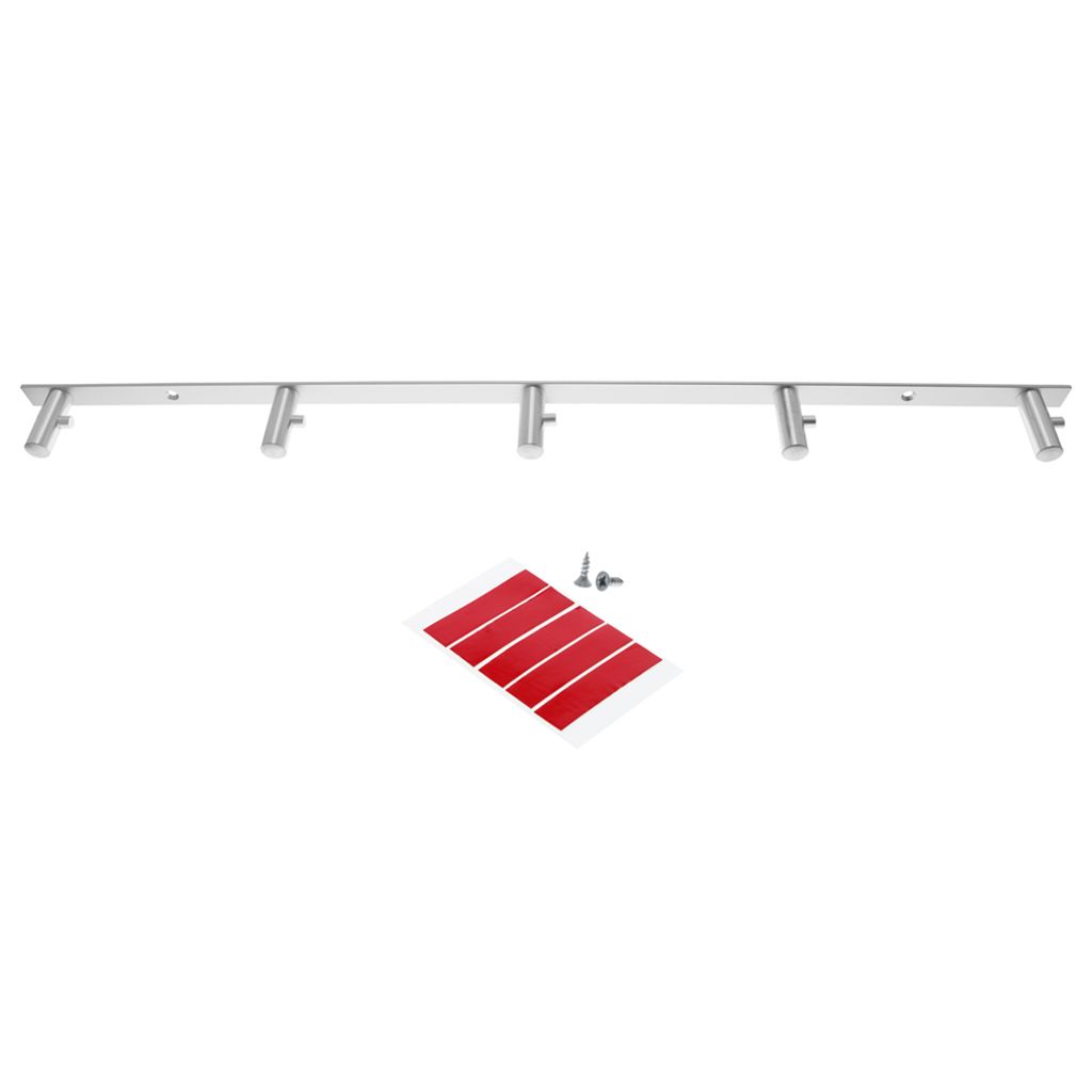 foto-kontor 5er Halterung kompatibel mit KitchenAid Leiste Aluminium Halter Halterleiste für Flachrührer Knethaken Schneebesen Rührhaken Rührel...