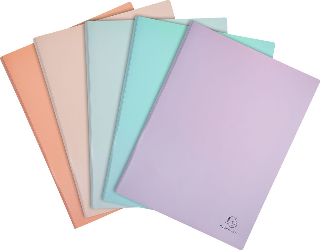 Exacompta 15x Sichtmappe A4 mittelfestem PP 30 Hüllen Aquarel sortiert 88360E