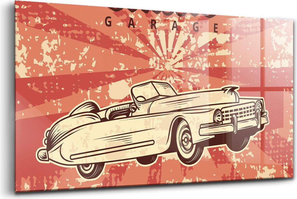 120x60 - Bilder auf glas - Einteilig - Wanddekoration - Glas Bilder - Grunge klassisch vintage retro