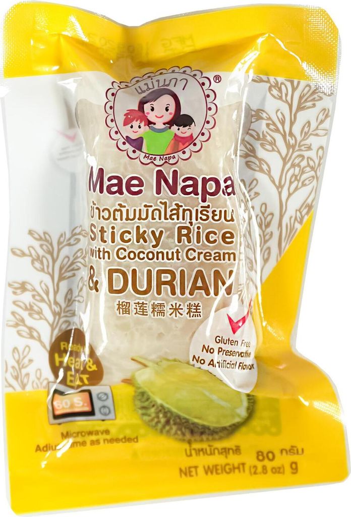 Mae Napa Sticky Rice with Coconut Cream&Durian 80g