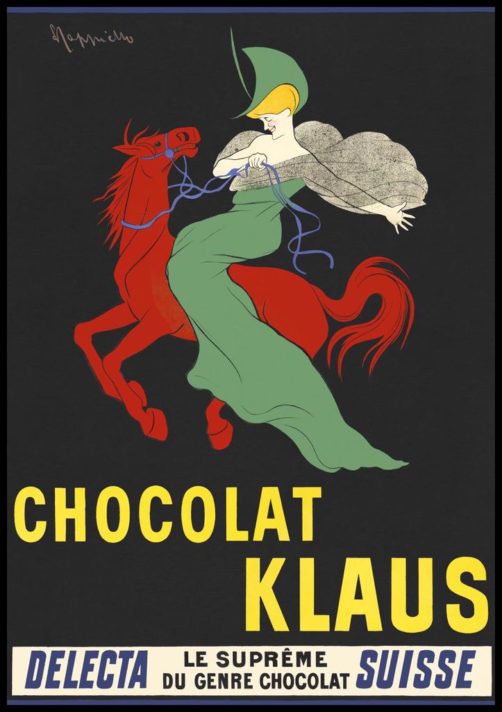 Plakat 70x100cm Chocolat Klaus, Cappiello Vintage für das Wohnzimmer