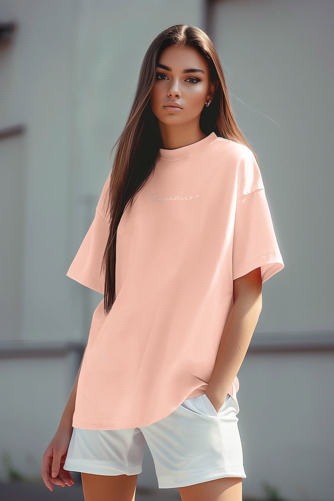 Reichstadt Oversized T-Shirt Damen Brand Stick 23RSW044 Old Pink S