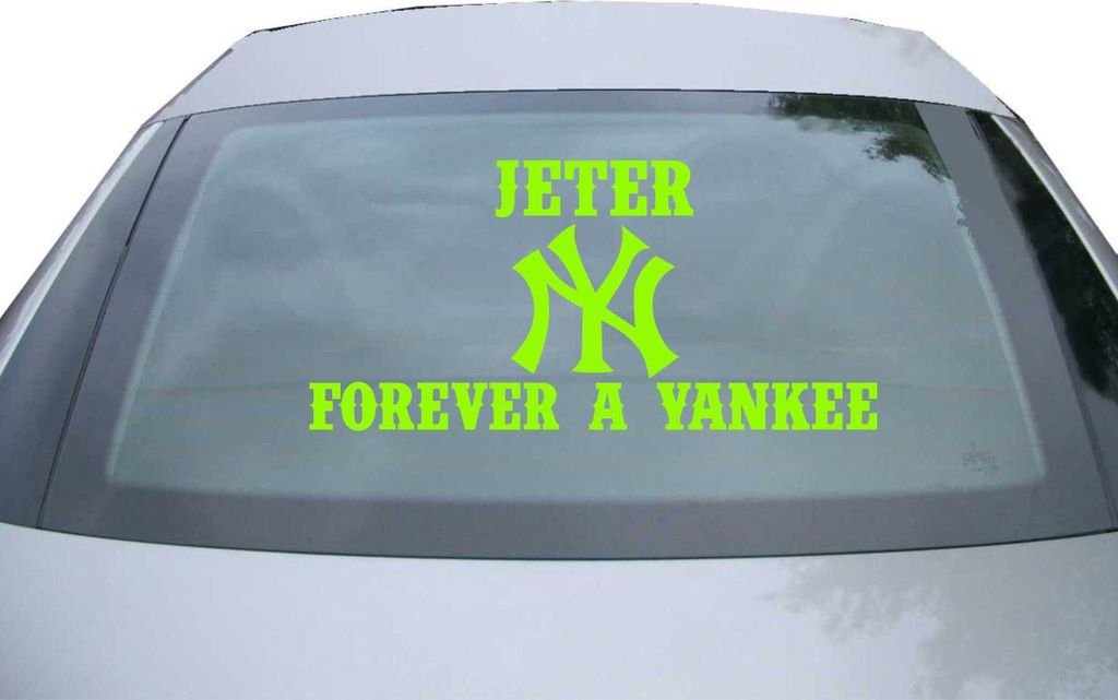 Indigos UG - Aufkleber Heckscheibe & Motorklappe DE6282 - neongrün - 600x285 mm - Jeter Forever a Yankee - Auto Scheiben Fenster Heckklappe Tuning...
