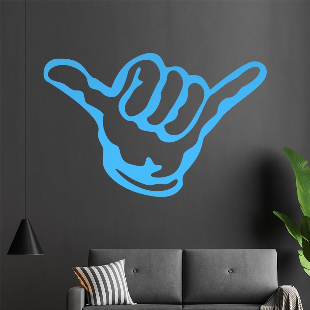 KIWISTAR Hang Loose Hand - Surfer Move Shaka Wandtattoo in 6 Größen - Wandaufkleber Wall Sticker - Dekoration, Küche, Wohnzimmer, Schlafzimmer, ...