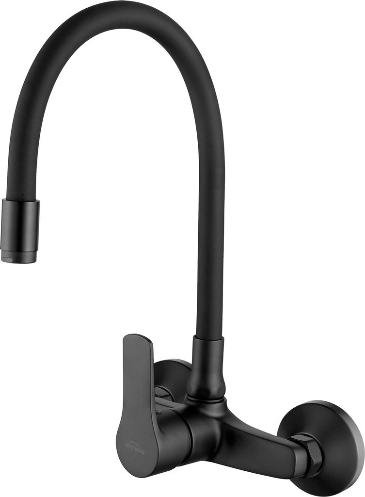 Schwarz Wand Küchen Wasserhahn Elastischer Auslauf Einhebel Wassermischer