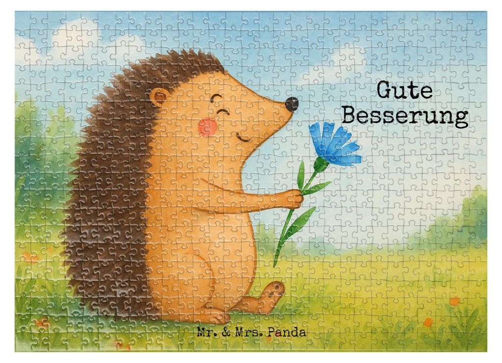 Mr. & Mrs. Panda Puzzle Igel Blumen Design 551 Teile - Weiß - Geschenk, Lustige Sprüche, 1500, Geduldspiel, Krankenhaus, 500, Krankheit, Besuch, ...