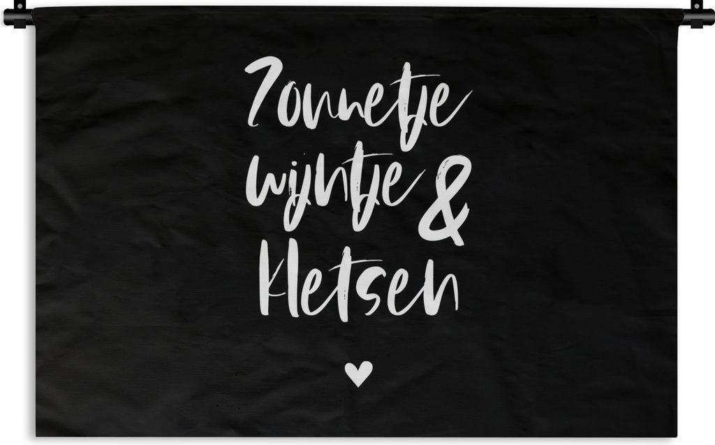 MuchoWow Wandteppich Wandbehang Zitate - Sonnenschein, Wein & Gespräch - Text - Wein - Sommer 120x80 cm Tapisserie Dekoration Wandtuch - Wanddek...