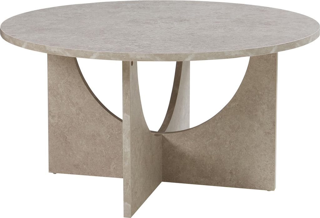 Couchtisch 'Rindal' rund 80 x 42 cm Betonoptik, hell