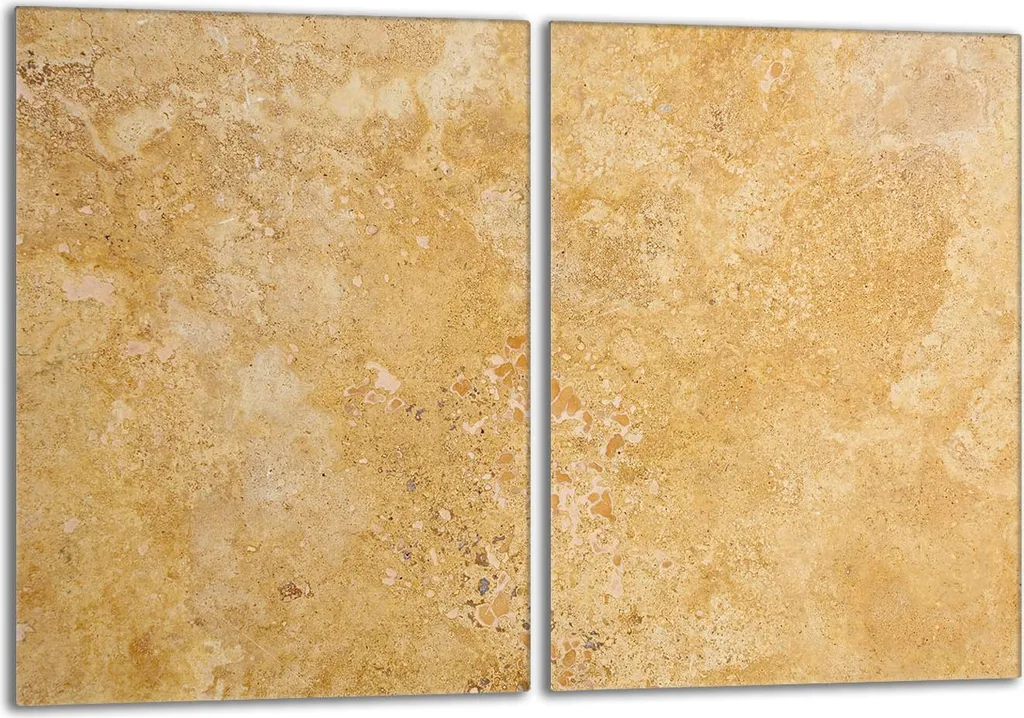 Set 2 Protezioni Piano Cottura Vetro 40x52 cm Beige - Universale