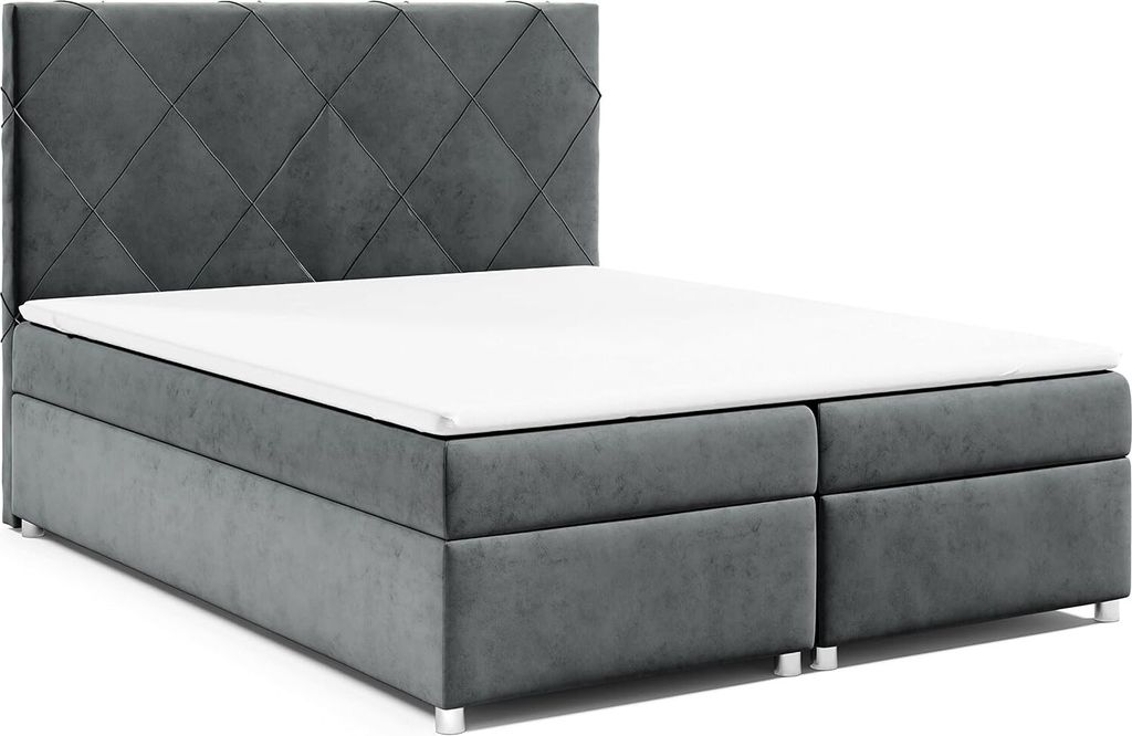 Best for Home Boxspringbett mit Bettkasten Trinity K-7 Bonellfederkern inkl. Topper, mit Lieferung, Aufbau & Entsorgung 160x200-Graphit