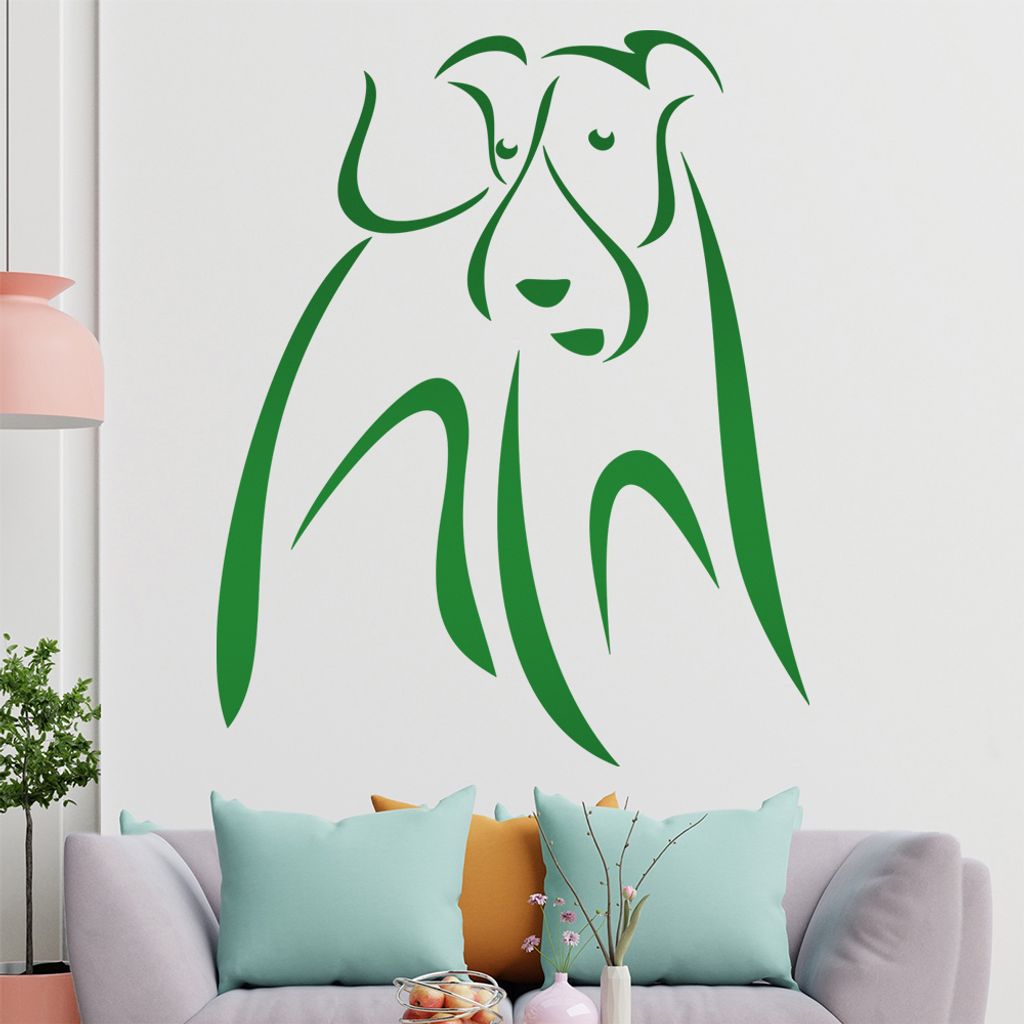 Hund Linien - Hunde Wandtattoo in 6 Größen - Wandaufkleber Wall Sticker - Dekoration, Küche, Wohnzimmer, Schlafzimmer, Badezimmer