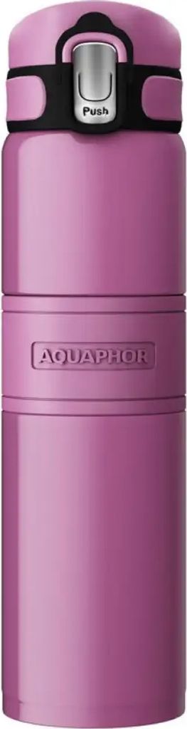 AQUAPHOR Thermo Trinkflasche aus Edelstahl 480ml - Edelstahl Trinkflasche ROSA