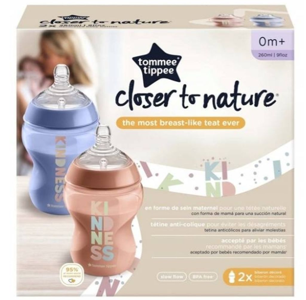 Tommee Tippee Neugeborenen Flaschenset, Silikonsauger, 2x 260 ml, 0+ Monate