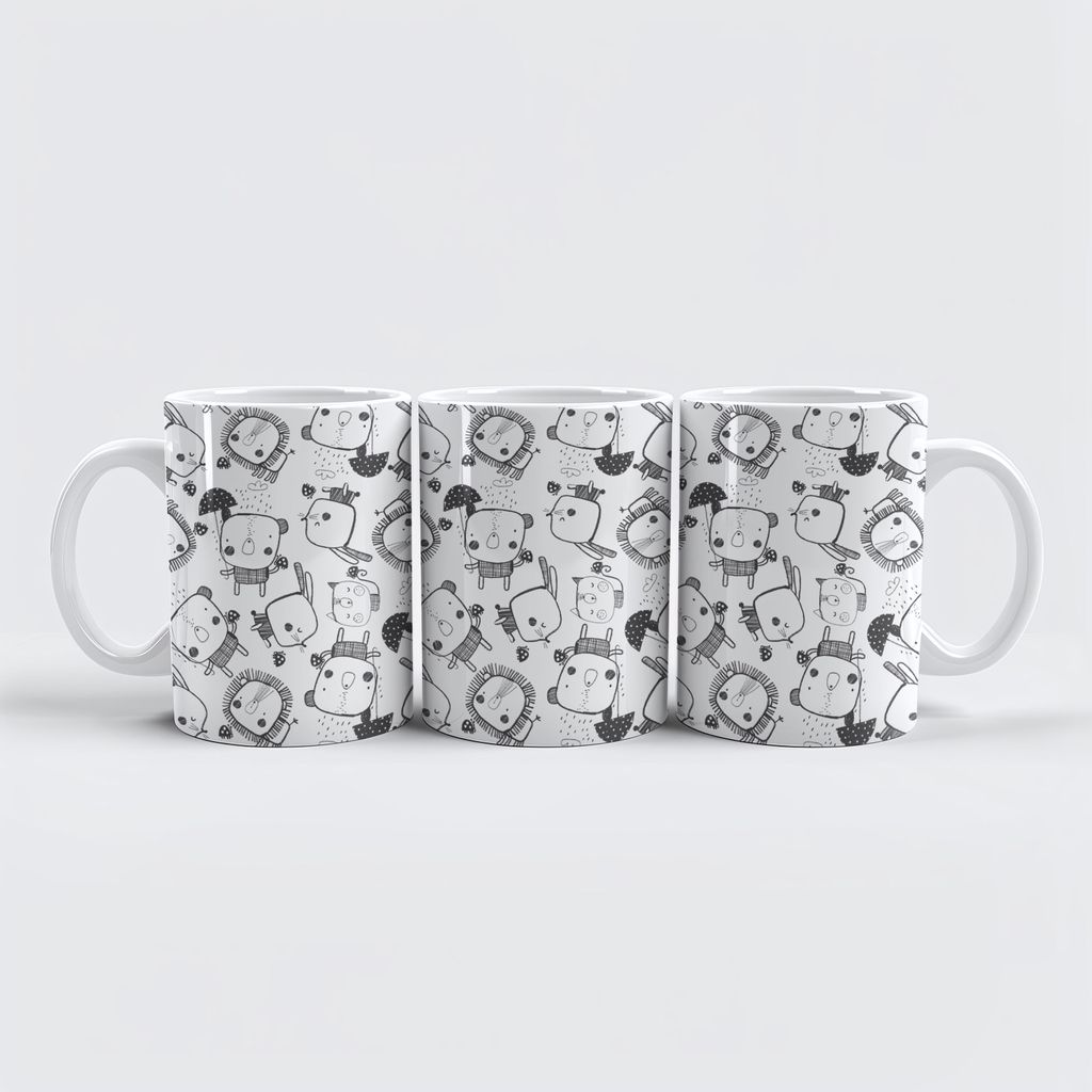raxxa Premium-Tasse "Las huellas mágicas de los animales disfrutando de la lluvia"