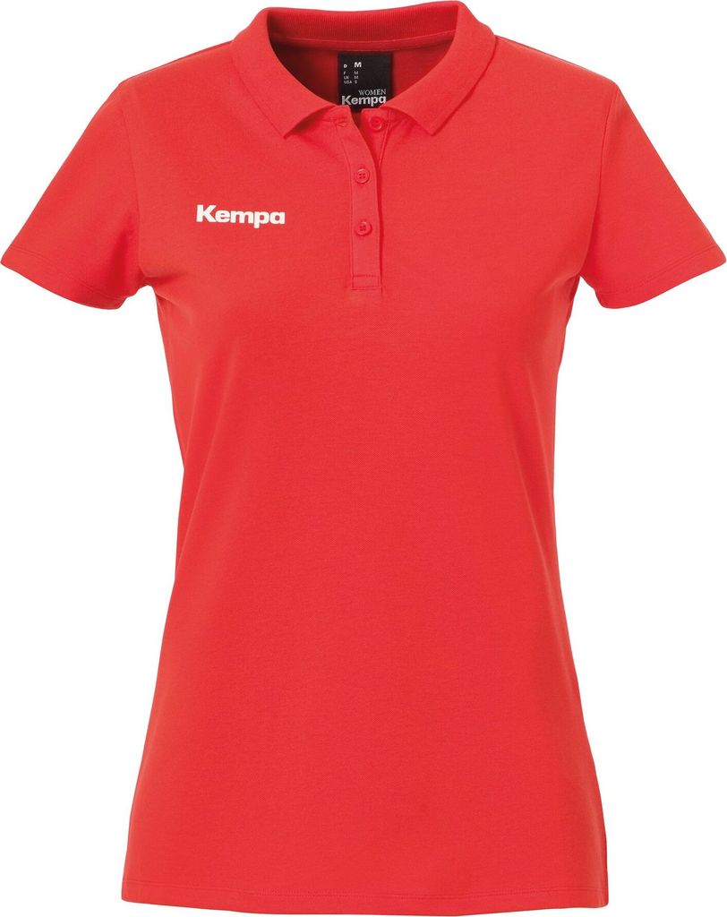Kempa Womens Ladies Short Sleeve Polo Shirt Top Sports Training Handball Red XS