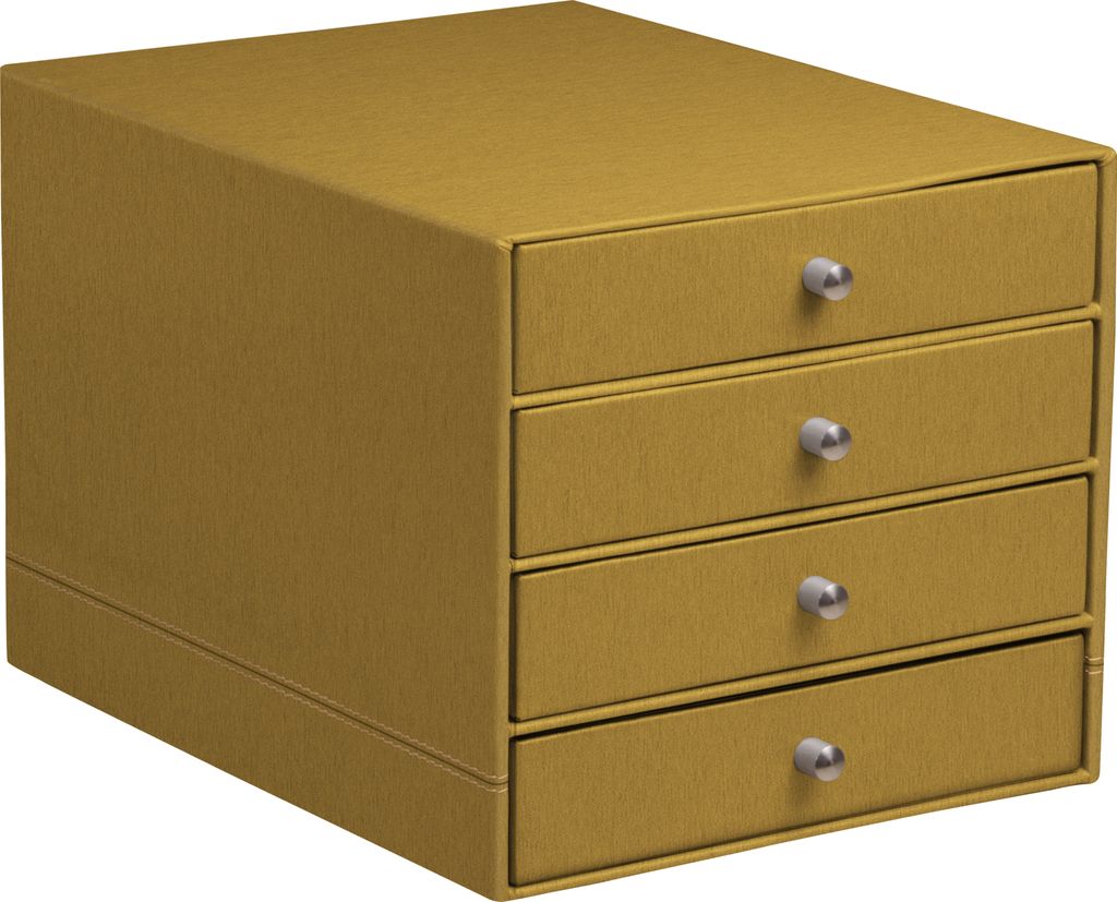 Rhodia Schubladenbox mit 4 Laden Kunstleder 24,8x32 ,7x22,8cm - Gold 194568C