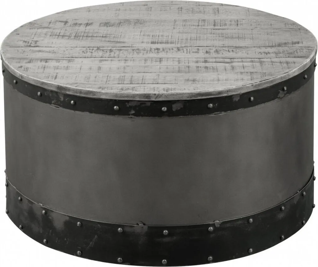 Table basse durable 78x78 en manguier laqué gris HEAVY INDUSTRY #163