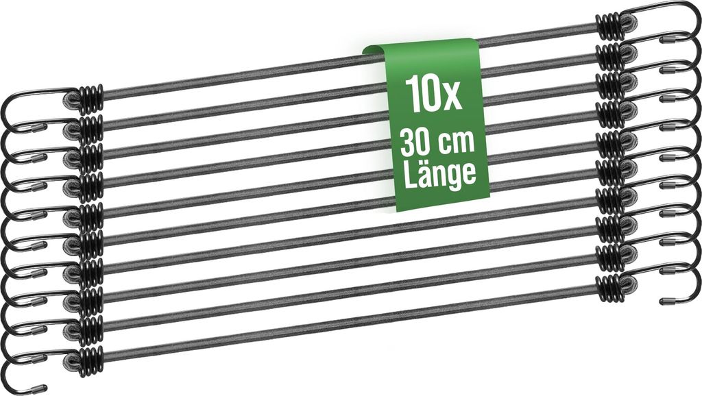 Mehr Garten Multifunktionale Spanngummis mit Kugel | 10er Set, Größe:10x 30cm
