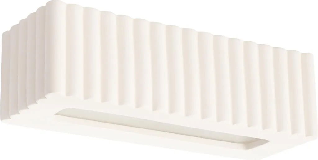 Lampada da Parete RIGATA Ceramica Bianca Sollux | Luce Accogliente E27