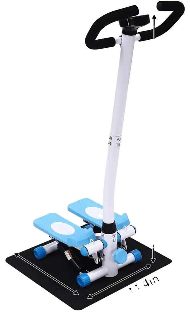 Mini stepper de fitness bleu et blanc pour sport en appartement