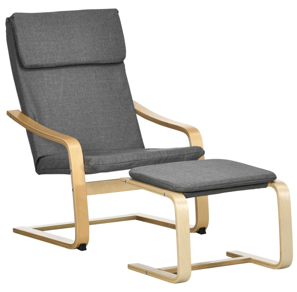 HOMCOM Relaxsessel mit Fußhocker Armlehnensessel Produktbild 