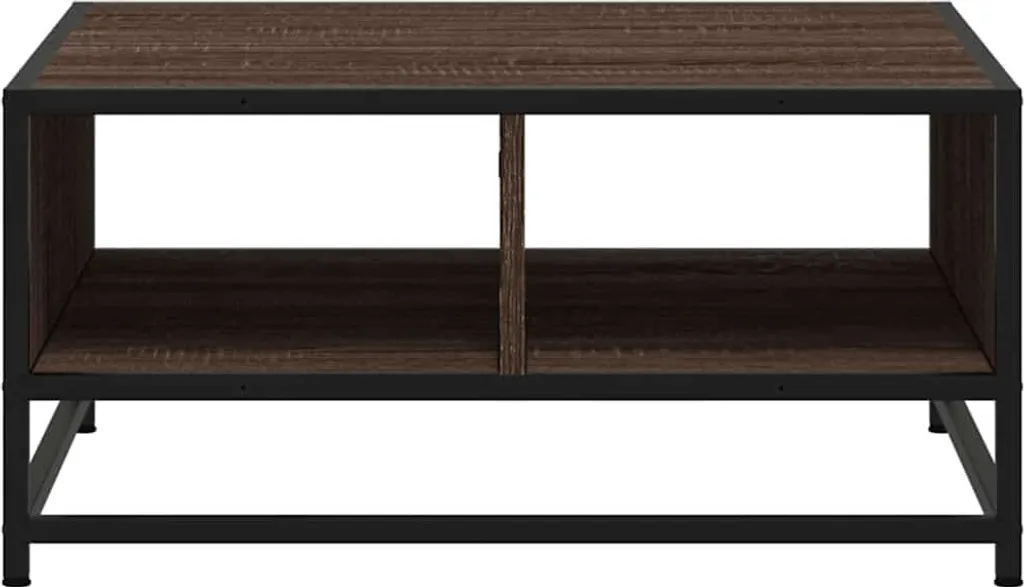 Table Basse Compacte pour Salon - Décor Chêne Brun et Pieds Métal - 5
