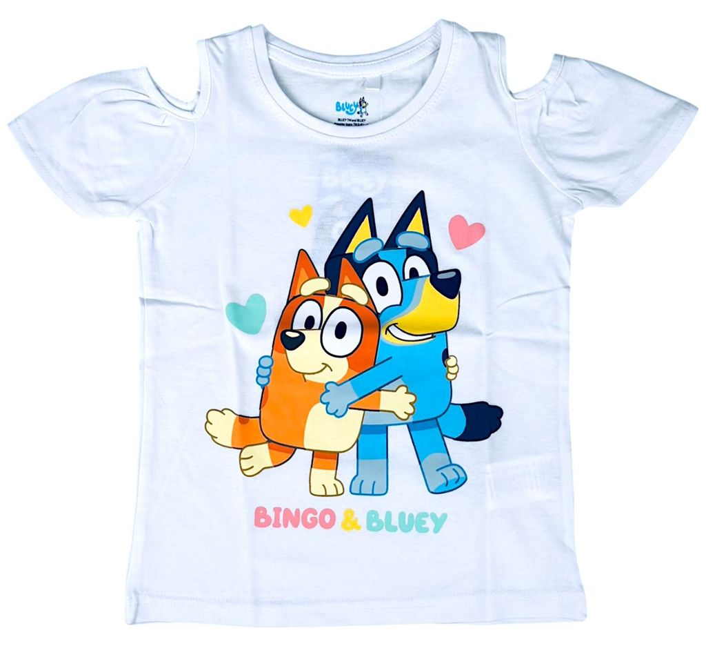 T-Shirt Bluey & Bingo Weiß 110 cm Produktbild 