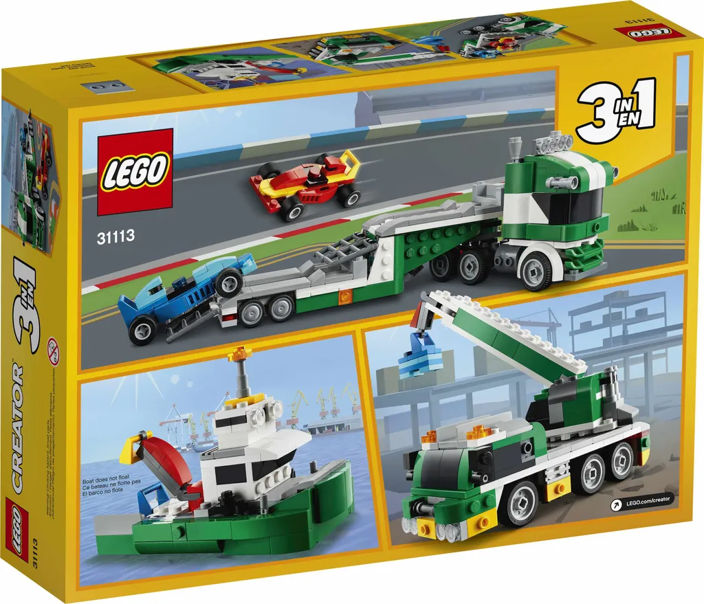 Jeu de construction camion de transport LEGO Creator 3 en 1 modulable - 18
