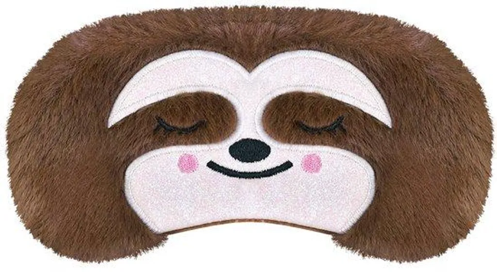 Masque de nuit pour enfants en peluche marron - Cache-œil Paresseux