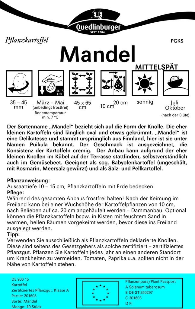 Mandel Pflanzkartoffeln