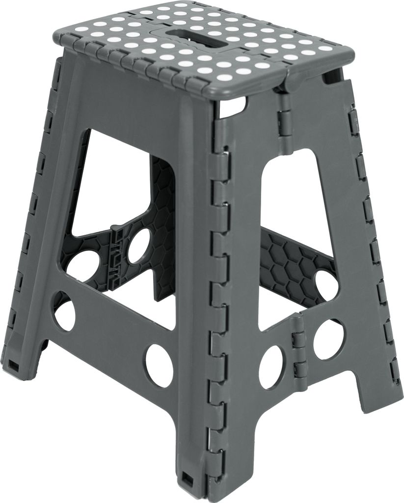 Klapphocker / Tritthocker, 29x22x45 cm, anthrazit-weiß Produktbild 
