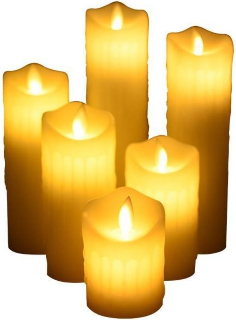 INF Wiederaufladbare LED Kerze mit Fernbedienung - 7,5x10cm, Schwingende Flamme