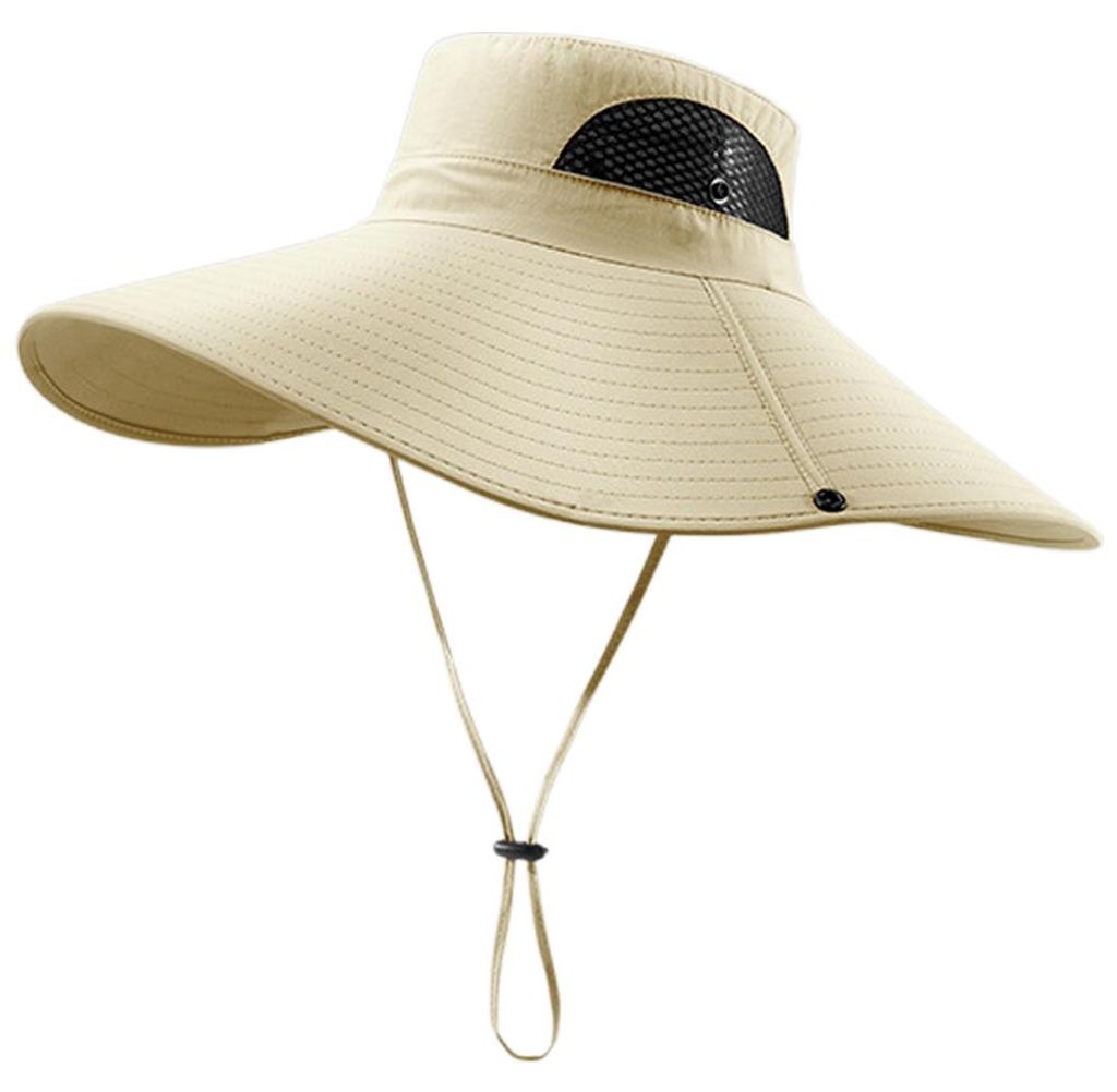 Atmungsaktiver Sonnenhut mit breiter Krempe, ideal zum Produktbild 