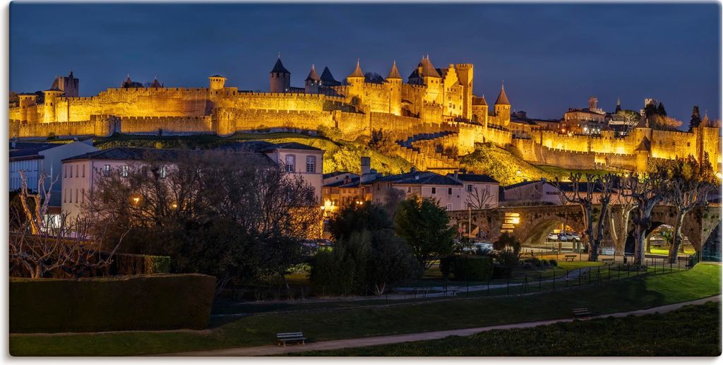 ARTland Leinwandbild Mittelalterstadt Carcassonne Languedoc Größe: 100x50 cm
