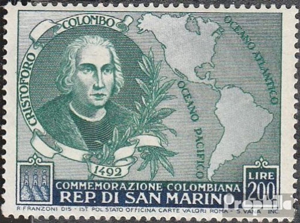 Briefmarken San Marino 1952 Mi 475 postfrisch Christoph Kolumbus