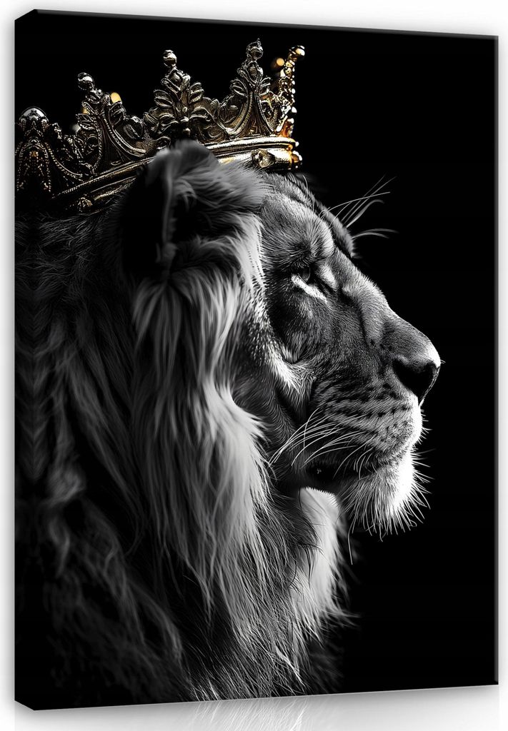 Bilder Löwe Motivation Tiere 100x75 cm XXL Canvas Bild auf Leinwand Leinwandbilder Leinwandbild Wandbilder Wohnzimmer Schlafzimmer