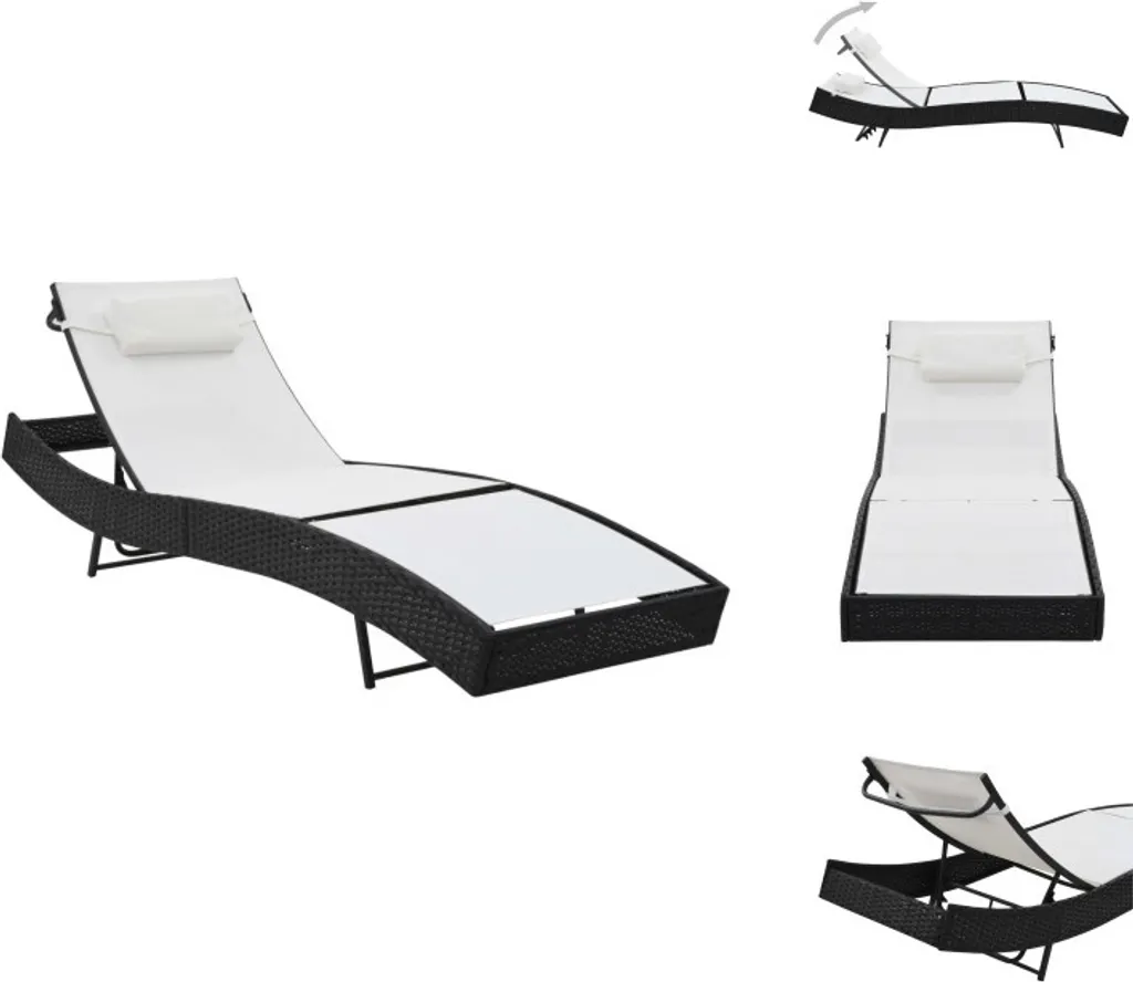 vidaXL Lettino Prendisole Polirattan Nero con Cuscino: Relax da Esterno