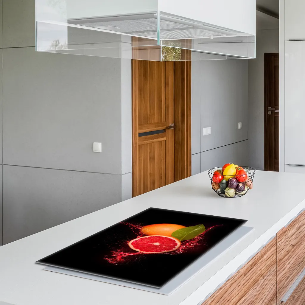 Piastra di copertura del piano cottura 80x52cm 1 pezzo in ceramica, nero pompelmo - 4