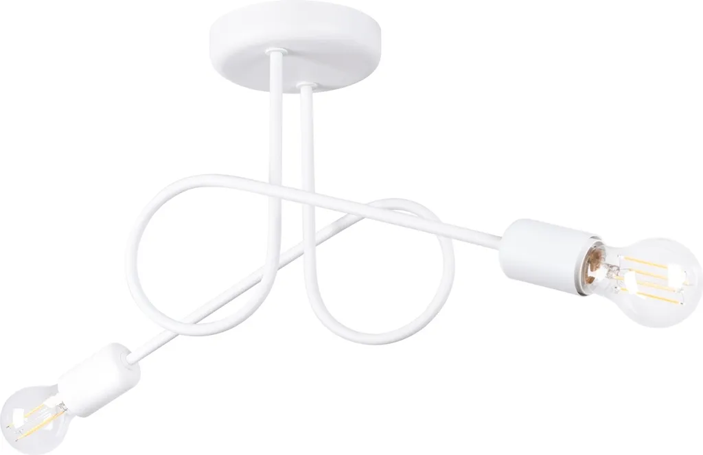 Lampadario LOOP 2 Bianco Sollux Lighting | Acciaio E27 Moderno